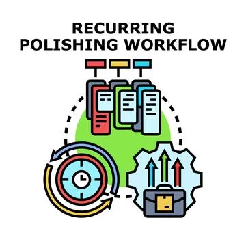 Recurring polishing workflow illustrating continuous improvement process Stock Illustration