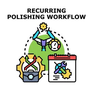 Recurring polishing workflow optimizing business process cycle Illustrazione stock