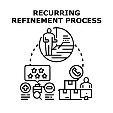 Recurring refinement process for business improvement cycle Stock Illustration