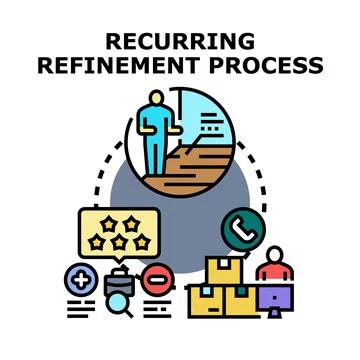 Recurring refinement process for business improvement cycle Stock Illustration