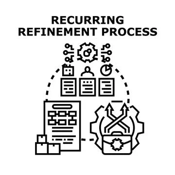 Recurring refinement process improving business workflow Stock Illustration