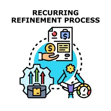 Recurring refinement process improving business performance Stock Illustration