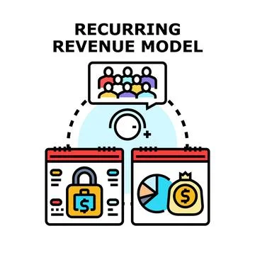 Recurring revenue model concept with subscribers and financial growth Stock Illustration
