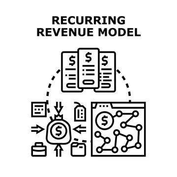 Recurring revenue model generating stable income flow Stock Illustration
