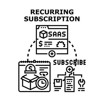Recurring subscription service concept offering regular payments Stock Illustration