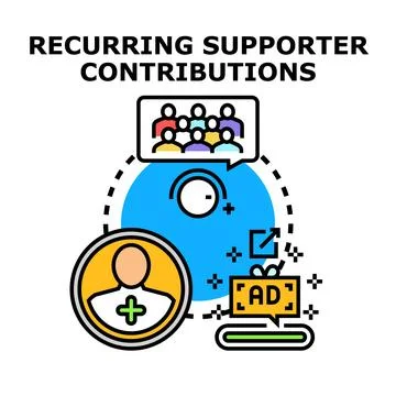 Recurring supporter contributions concept vector illustration Stock Illustration