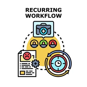 Recurring workflow management optimizing business processes cycle 스톡 일러스트