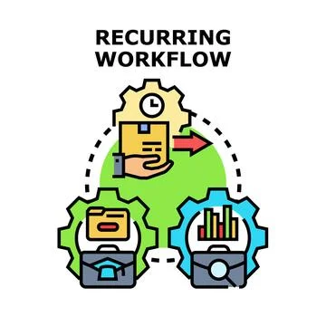 Recurring workflow process developing business cycle illustration Stock-Illustration