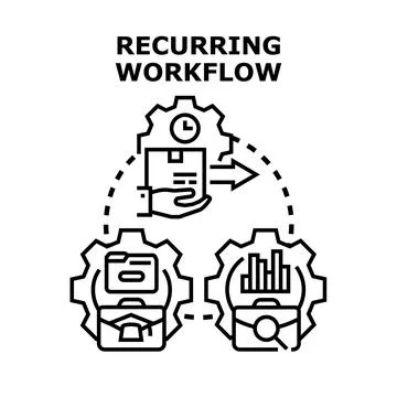 Recurring workflow process developing business cycle illustration Stock-Illustration