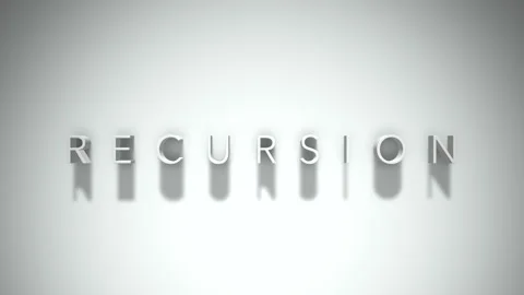 Recursion 3D title animation with shadows on a white background Stock Footage 297386042