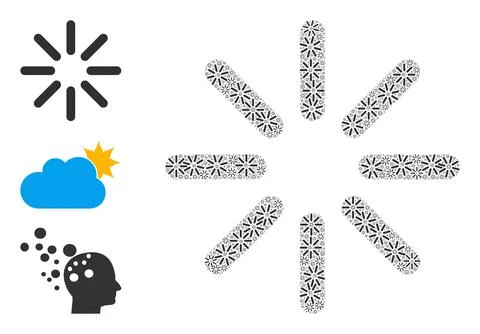 Recursion Brightness Icon Itself Collage Illustrazione stock