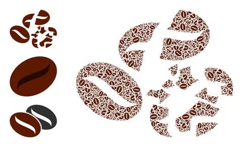 Recursion Coffee Bean Crush Icon Self Collage Illustrazione stock