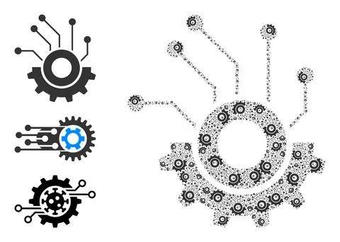 Recursion Gear Electronics Icon Self Composition Stockillustratie