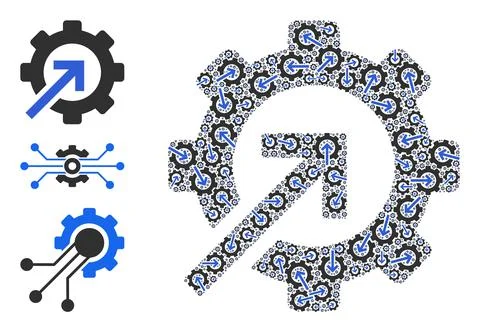 Recursion Gear Integration Icon Itself Mosaic Stock-Illustration