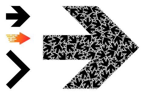 Recursion Move Right Icon Itself Collage 스톡 일러스트