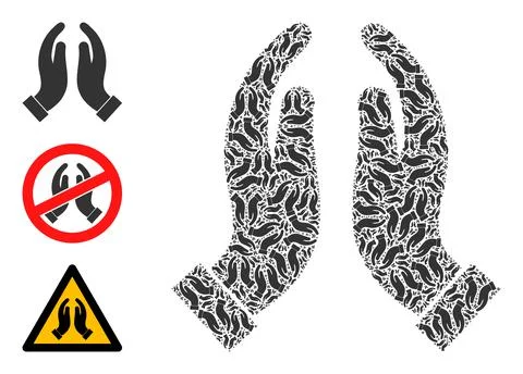 Recursion Praying Hands Icon Itself Collage Stock Illustration
