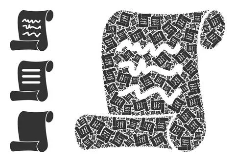 Recursion Scribble Page Roll Icon Self Composition Stock Illustration