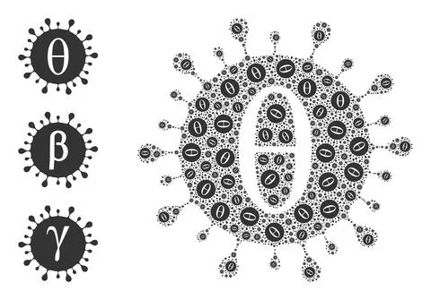 Recursion Tetta Covid Virus Icon Self Composition Illustrazione stock