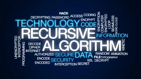 Recursive algorithm animated word cloud. Kinetic typography. Video stock 113200492