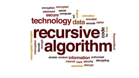 Recursive algorithm animated word cloud. Kinetic typography. Video stock 113336418