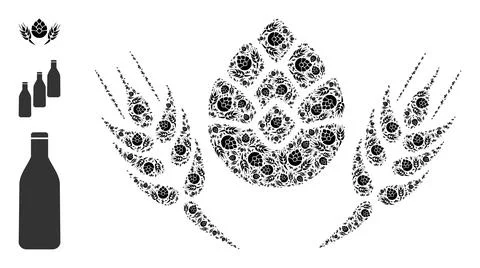 Recursive Barley Beer Icon Self Composition Illustrazione stock