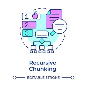 Recursive chunking multi color concept icon Stock Illustration