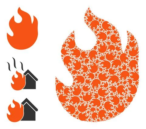 Recursive Fire Icon Self Mosaic Illustrazione stock