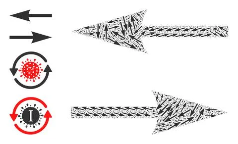 Recursive Flip Arrows Icon Self Mosaic Stock Illustration