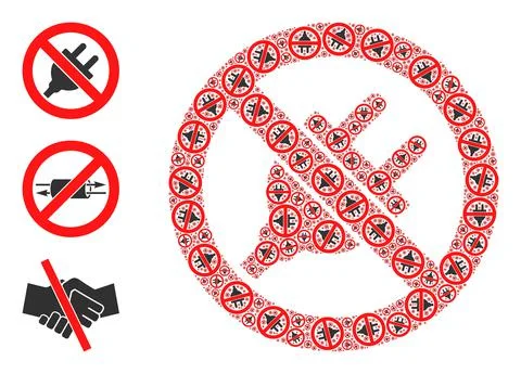 Recursive Forbidden Electric Supply Icon Self Composition Stock Illustration