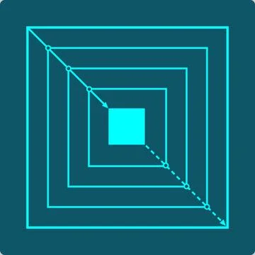 Recursive Function Visual – Nested Frames with Call and Return Path イラスト素材