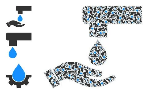 Recursive Hand Washing Icon Itself Composition Stock Illustration