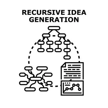 Recursive idea generation process with data analysis 库存插图