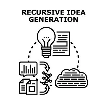 Recursive idea generation process developing new concepts イラスト素材