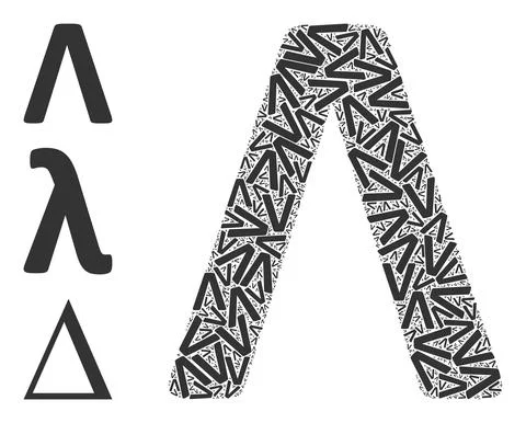 Recursive Lambda Greek Letter Icon Itself Collage Stock Illustration