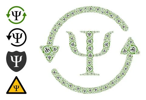 Recursive Mental Recovery Icon Self Mosaic Stock Illustration