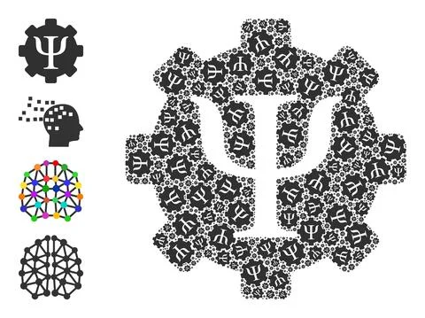 Recursive Psychology Techniques Icon Self Mosaic Stock Illustration