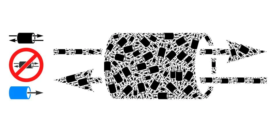 Recursive VPN Pipe Icon Self Mosaic Stock Illustration