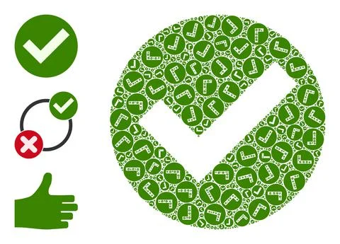 Recursive Yes Mark Icon Itself Mosaic Illustrazione stock