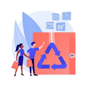 Recyclable and eco friendly packaging vector concept metaphor. Stock Illustration