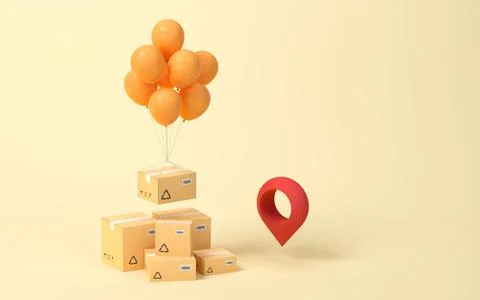 Recyclable boxes and logistics transportation, 3d rendering. Stock Illustration