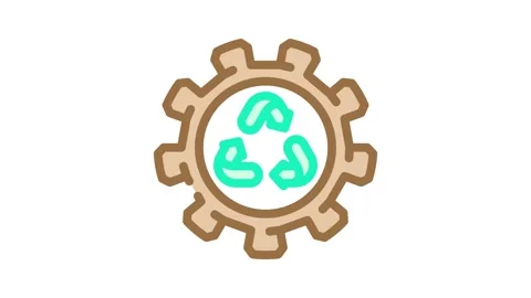 Recyclable components color icon animation Stock Footage 327256167