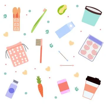 Recyclable elements, zero waste, the vector graphics Stock Illustration