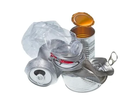 Recyclable garbage isolated on white background Stock Photos