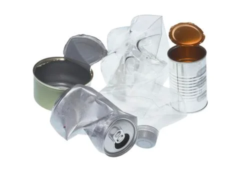Recyclable garbage isolated on white background Stock Photos