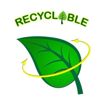 Recyclable leaf showing go green and environment Иллюстрация