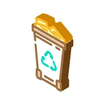 Recyclable materials isometric icon vector illustration Stock Illustration
