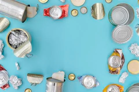 Recyclable metal garbage. Stock Photos