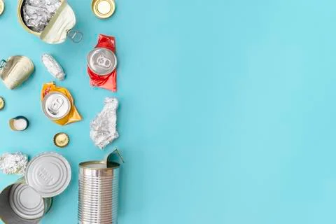 Recyclable metal garbage. Stock Photos