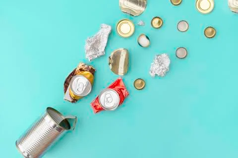 Recyclable metal garbage. Stock Photos