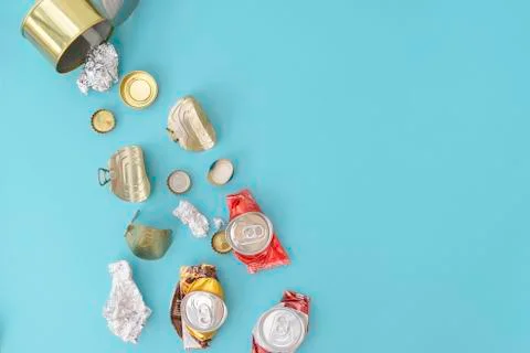 Recyclable metal garbage. Stock Photos
